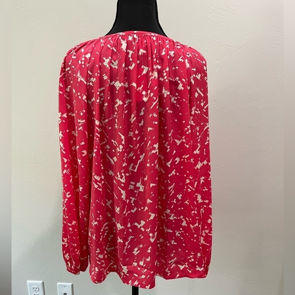 NWT Jaclyn Smith blouse shirt pink & white womens medium - Picture 2 of 6